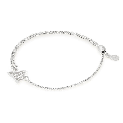 ALEX AND ANI Deathly Hallows Pull Chain Adjustable Bracelet Sterling Silver