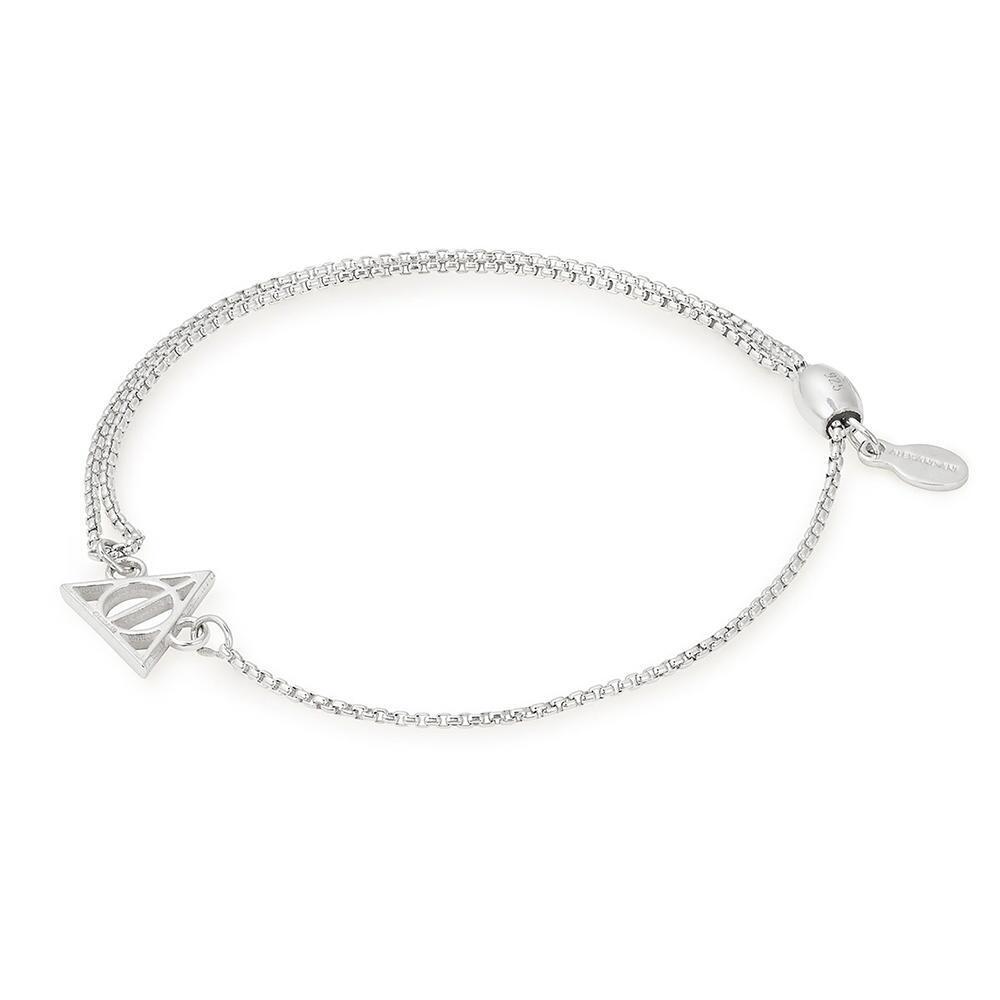ALEX AND ANI Deathly Hallows Pull Chain Adjustable Bracelet Sterling Silver
