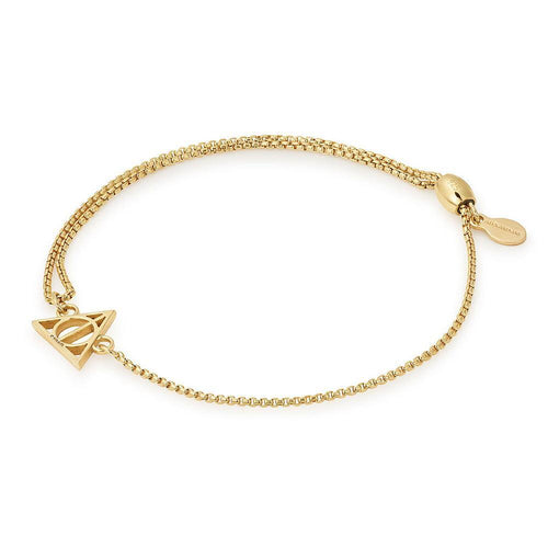 ALEX AND ANI Deathly Hallows Pull Chain Adjustable Bracelet Gold Plated