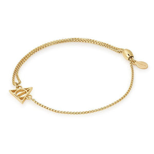 ALEX AND ANI Deathly Hallows Pull Chain Adjustable Bracelet Gold Plated