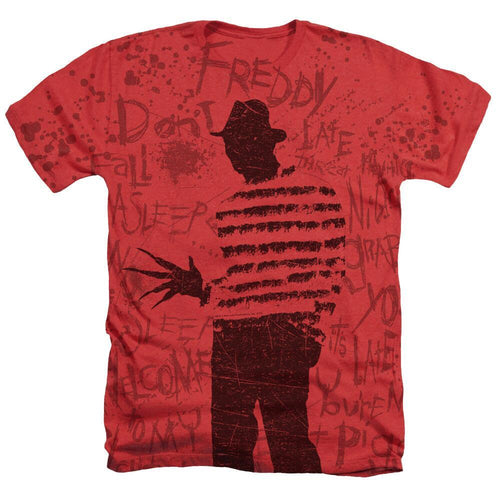A Nightmare on Elm Street Burnt Silhouette Adult Red T-Shirt