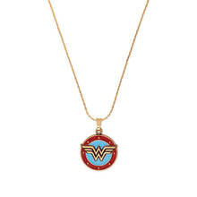 Load image into Gallery viewer, Additional image of ALEX AND ANI Wonder Woman Logo Gold Expandable Necklace