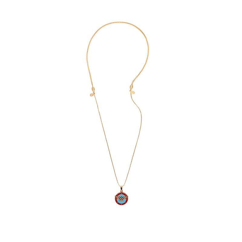 ALEX AND ANI Wonder Woman Logo Gold Expandable Necklace