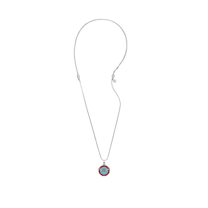 ALEX AND ANI Wonder Woman Logo Silver Expandable Necklace